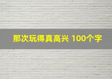 那次玩得真高兴 100个字